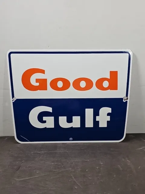 Original Good Gulf Porcelain Pump Plate