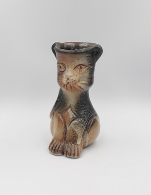 Sculpture statue Giuseppe ARMANI faience platre biscuit enfant parapluie chat 