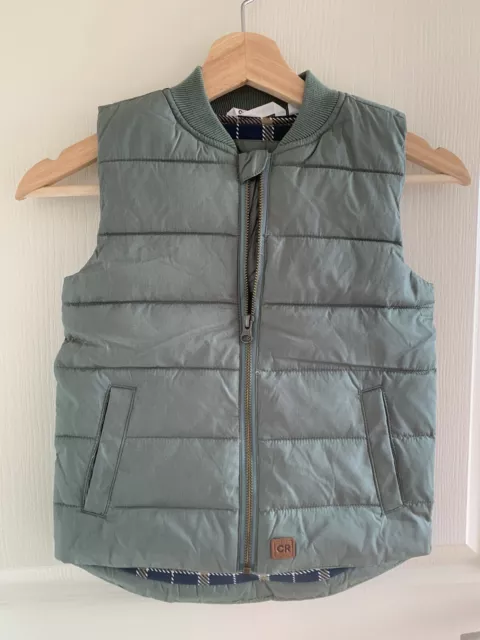 Country Road Rib Nylon Vest Size 4-5 Green Boys Holiday Sports