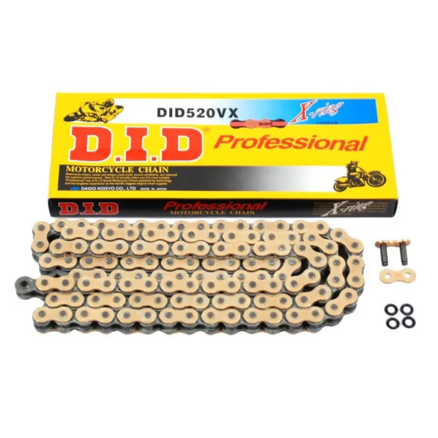 Did 520 Vx Gold & Black 98 Link Chain With Hollow Compression Link
