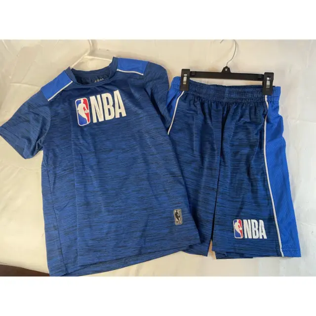 NBA Boy's L 14/16 Short Shirt Set Blue Basketball