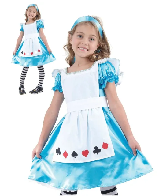 Alice in Wonderland Girls Fancy Dress Costume Kids Child Book Week Day Fairytale