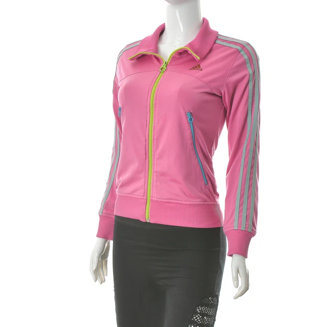 Adidas Tracksuit Full Zip Bomber Training Top Track Jacket Pink Girls Sz 11-12y 2