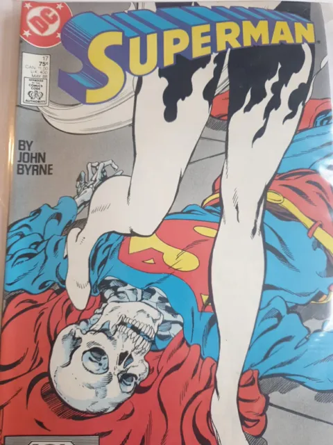 SUPERMAN Vol 2 ISSUE #17.  JOHN BYRNE  1988. Near Mint.  Rare HIGH GRADE