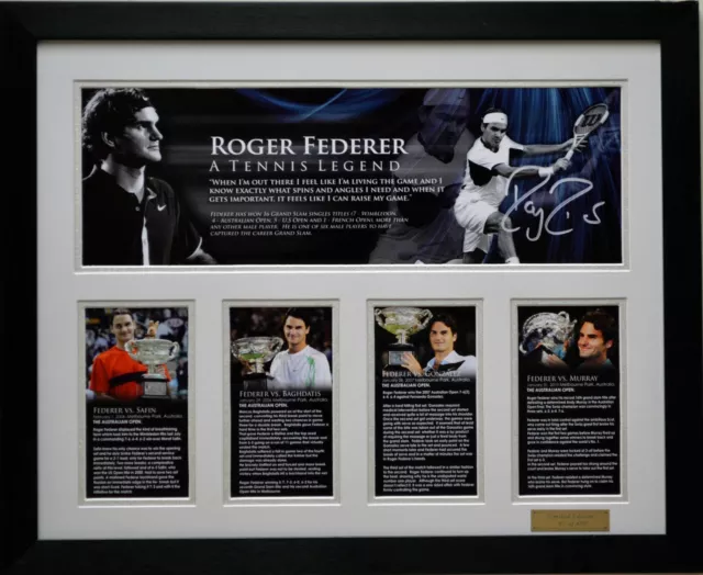Roger Federer Limited Edition Signed Framed Memorabilia New