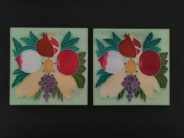Antique art nouveau tile,majolica tile