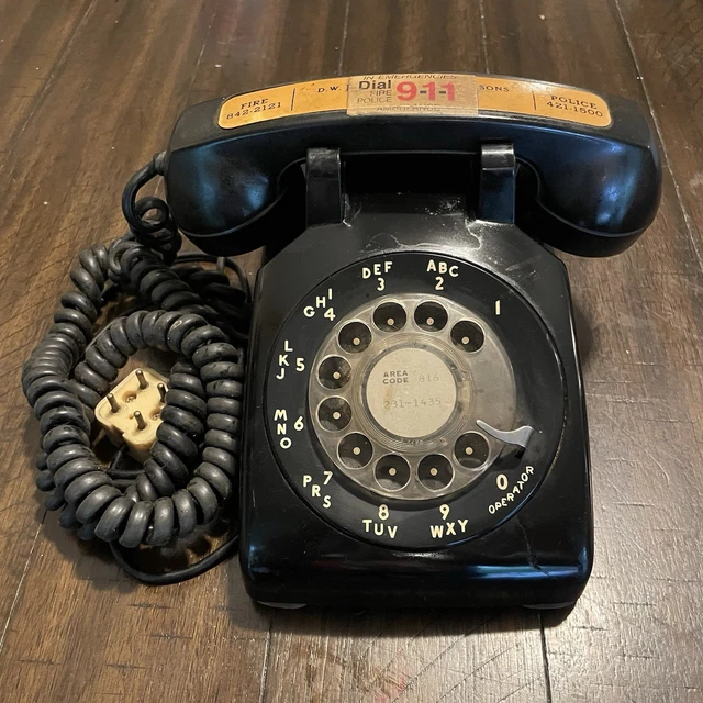 VINTAGE WESTERN ELECTRIC Bell System Black Rotary Dial Phone (Untested ...