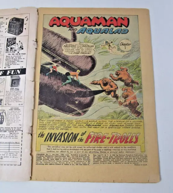 Aquaman #1 1962 [GD] Low Grade 1st App Qwsp 1st Aquaman Title Series 2