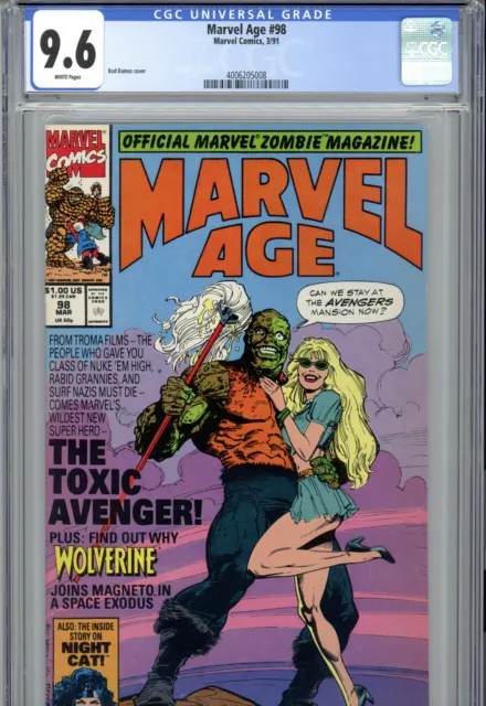 Marvel Age #98 (1991) Marvel CGC 9.6 White 1st Appearance of the Toxic Avenger!