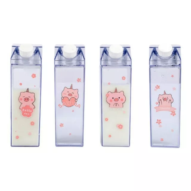 Clear Water Bottle Milk Box Carton Shape Plastic Travel Water Drinking Cup 1/2PC 3