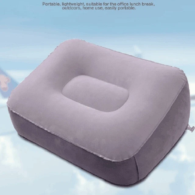 Soft Footrest Pillow PVC Inflatable Foot Rest Pillow Cushion Air Travel Office !