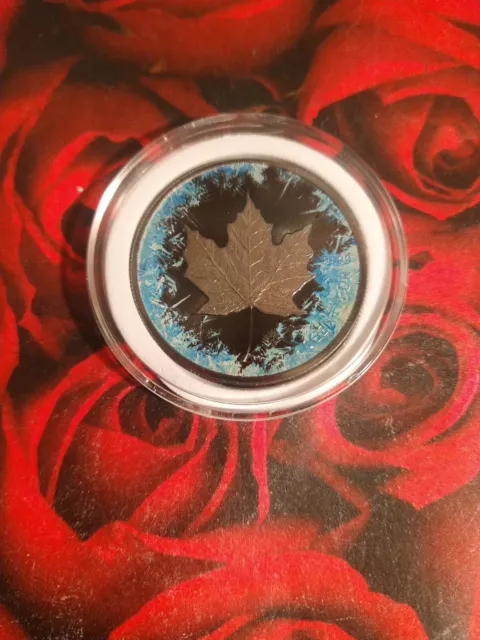 2017 1oz .9999 FINE SILVER MAPLE LEAVE ICE UNC COND QUEEN ELIZABETH ll PORTRAIT