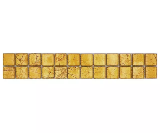 10 x bordi a parete mosaico bordo bordo mosaico in vetro piastrella mosaico in mosaico struttura oro