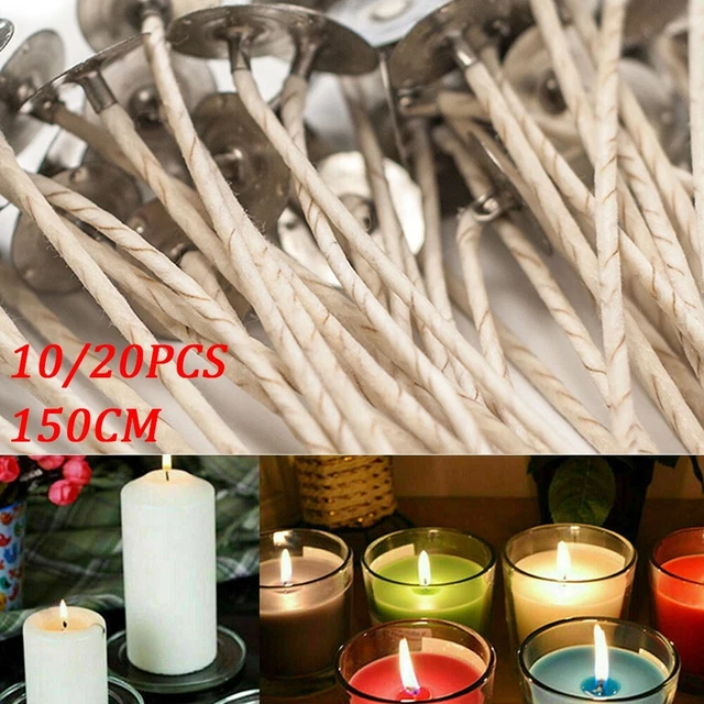 Hilo de algodón estanque de velas 10/20 piezas 32 hebras prefabricadas caseras