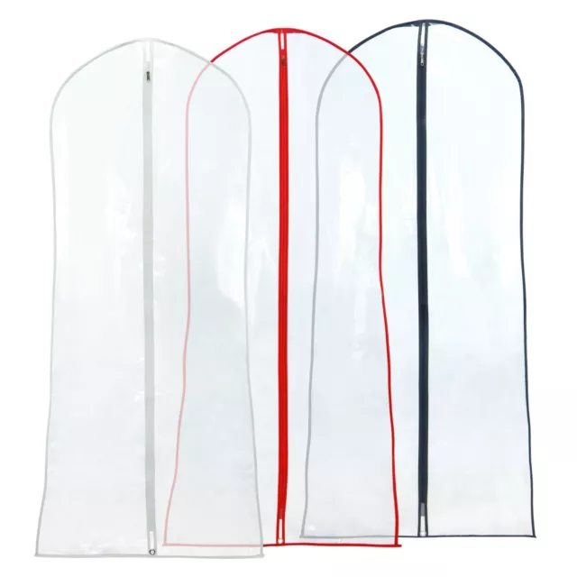 Clear Clothes Covers Garment Bags 72" Travel Showerproof Suit Dress Zipped Pack