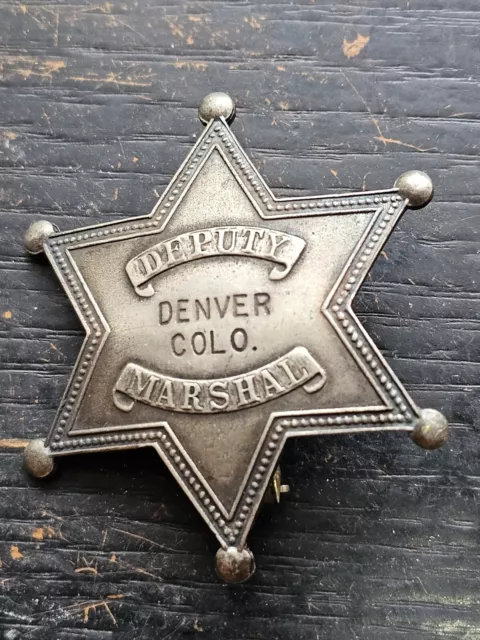 Obsolete Denver Deputy US Marshal Badge. Sterling