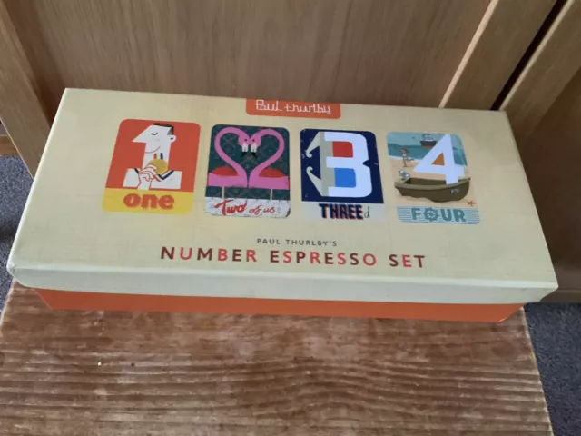 New boxed Paul Thurlbys number espresso set