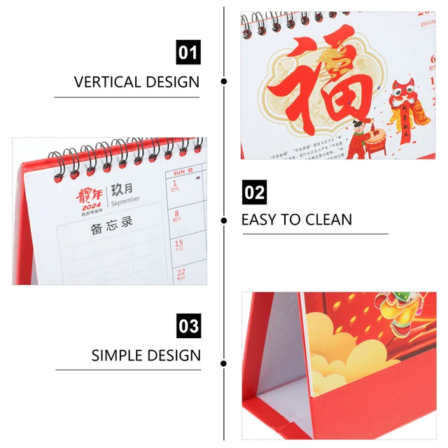 SAFE PAPER DESK Calendar C2024 Calendar Small Desk Calendar for Display