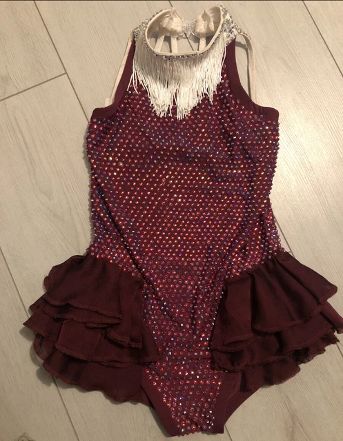 Concorso costumi danza teatro gemme strass viola body bambini teatro