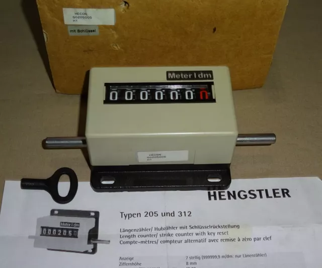 Hengstler G0205005 Mechanical Counter 7 Digit HECON NEW
