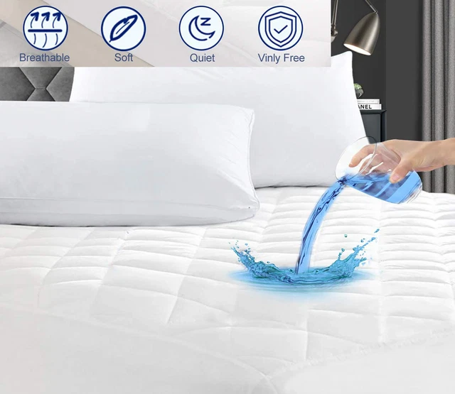 Extra Deep Waterproof Quilted Mattress Protector Bed Sheet Cover Topper Bedding