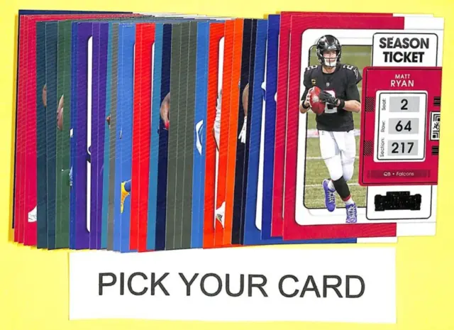 2021 Panini Contenders Football base cards - PICK/CHOOSE CARD TO COMPLETE SET