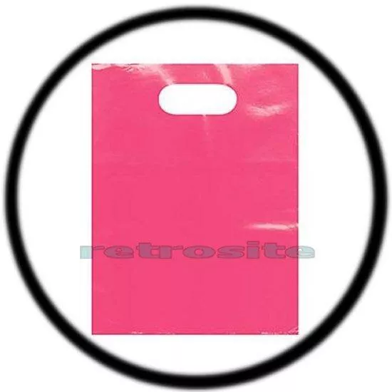 100 Qty 9" x 12" PINK Low Density Glossy Merchandise Plastic Bags w/ Handles