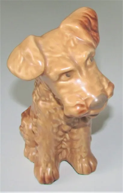 Sylvac Pottery 1379 Brown Terrier Dog Figurine Medium Size 20.2cm Semi Sheen