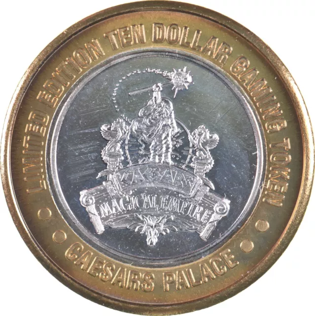Caesars Palace $10 Gaming Casino Token .999 SILVER Strike *803