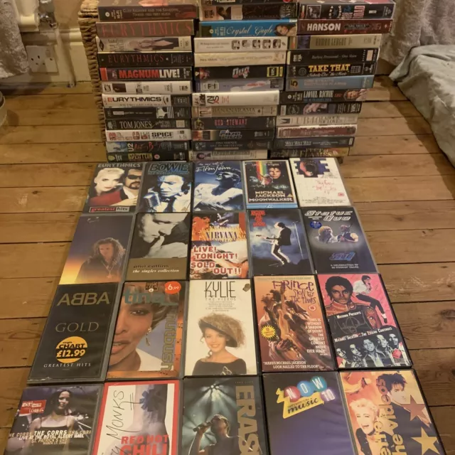 Vintage Music Concert VHS Video Tapes Choose Any 3 for less than £10 Pick & Mix