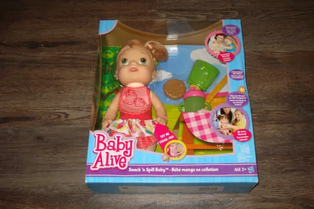 Hasbro baby alive Snack'n & Spill Baby Blonde, Speaks English & French