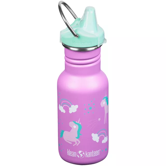 Klean Kanteen Kid Sport 355ml Botella de Agua Sippy Cap Tazón Matraz Unicorns