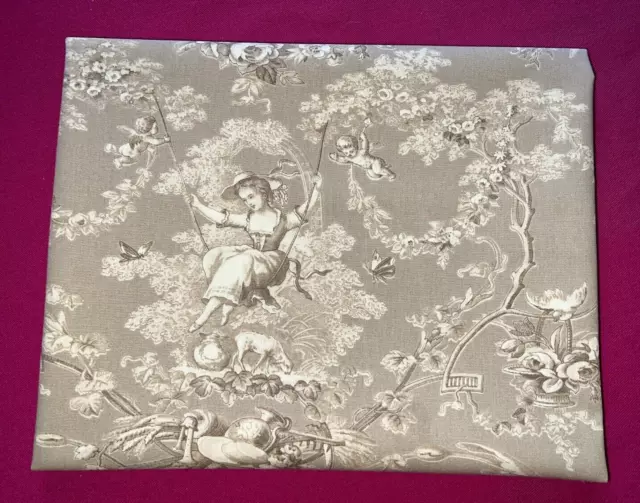 Tissu vintage toile de Jouy   larg 130  cm x H 62 cm réf C419