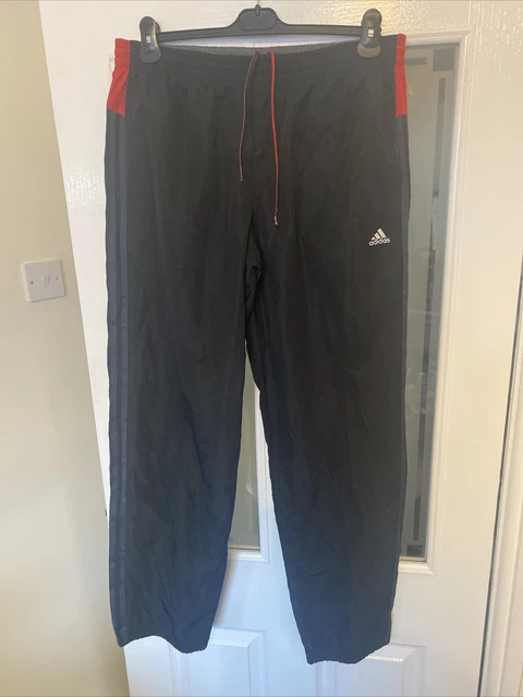 Adidas tuta retrò jogger 3 righe grande nero + rosso