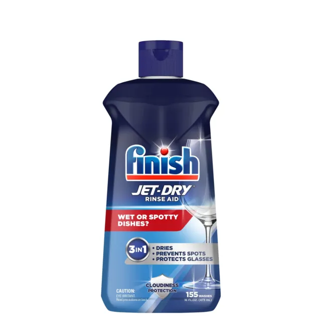 Finish Jet-Dry Rinse Aid, 16oz, Dishwasher Rinse Agent & Drying Agent (Packaging