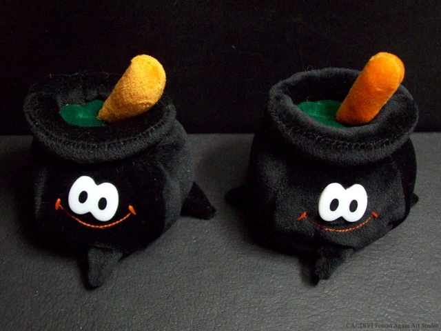 Halloween Witch Caldron Black Pot Vintage Plush 2 Toys Brewster BOO BEANS Dandee