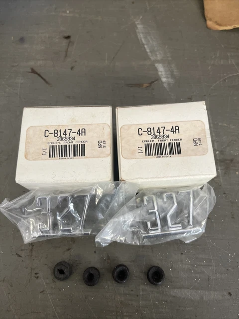 65 66 67 CHEVROLET CHEVY CHEVELLE IMPALA CAMARO 327 FENDER EMBLEMS (Pair) NPD