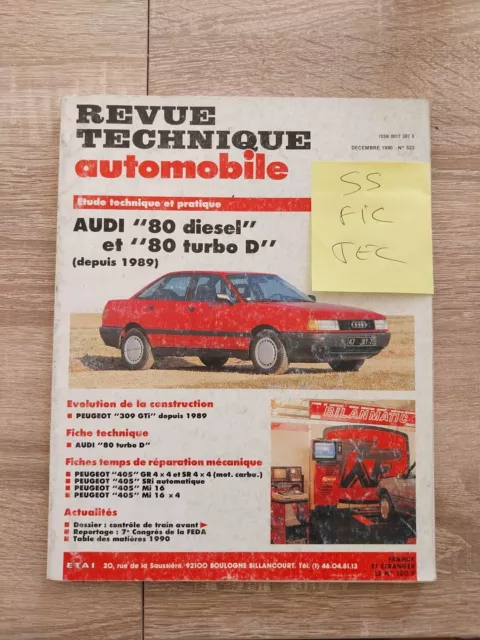 Revue Technique Audi 80 1.9 D 1.6 TD diesel turbo D depuis 1989 RTA Audi 80 3