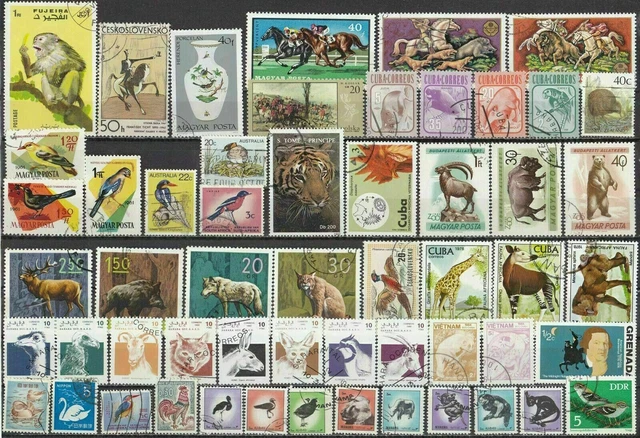 Tiere Lot mit Marken zum Thema Animals животные Animaux Animales Zwierząt 1217