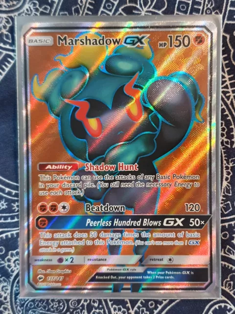 Pokemon Card - Marshadow GX 137/147 - Burning Shadows - Full Art, NM!