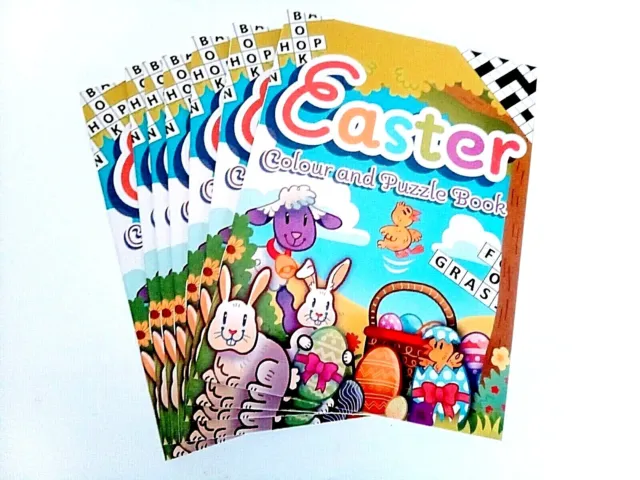 EASTER COLOUR Puzzle Activity Colouring Books Kids Childrens Party Bag Fillers