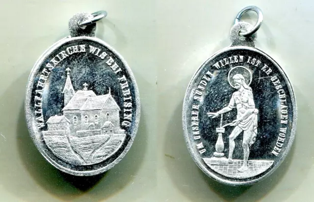 Wallfahrt/Pilgermedaille "Wallfahrtskirche Wis bei Freising"  Alu