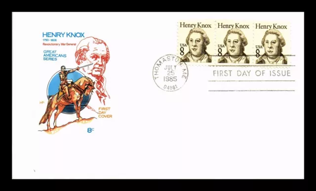 Dr Jim Stamps Us Cover Henry Knox 8C Great Americans Fdc Hf Cachet