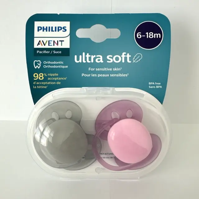 Philips Avent Ultra Soft Pacifier with Sterilizer Carrying Case 6-18m