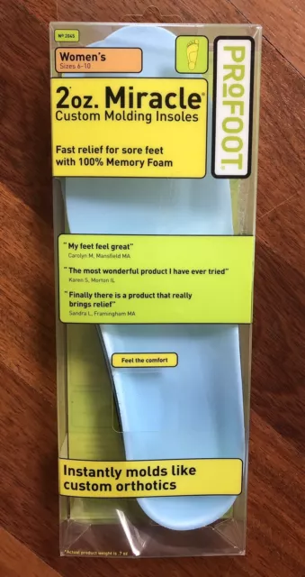 NEW ProFoot 2oz Miracle Custom Mold Insoles WOMEN SZ 6-10 Sore Feet Discontinued