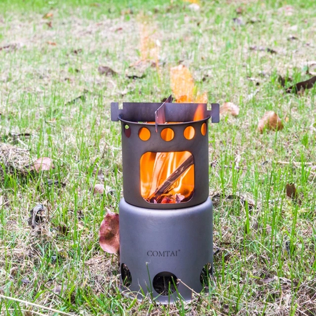 Poêle à bois portable ultra léger pliable en titane pour camping et