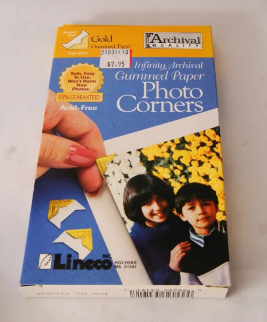 Paquete de 240 esquinas fotoadhesivas Lineco (doradas)