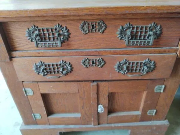 Antique cabinet with gorgeous original iron hardware 