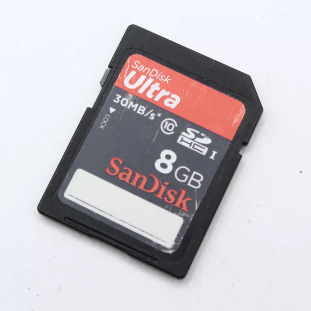 Original SanDisk Ultra 8GB SDHC Class 10 SD Card 30MB/s - Bon état !