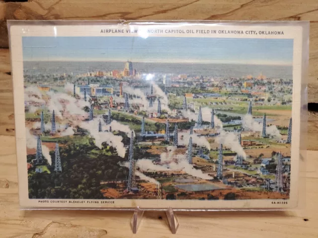 Airplane View Of North Capitol Oil Field In Oklahoma City Oklahoma Postcard R919